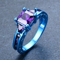 Purple Amethyst Geometric Ring(February Birthstone) - Bamos