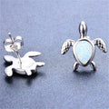 Turtle Stud Earrings (White Opal) - Bamos