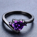 Purple Amethyst Heart Ring - Bamos