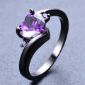 Purple Amethyst Heart Ring - Bamos