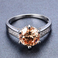 Champagne Topaz Round Ring(November Birthstone) - Bamos
