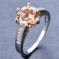 Champagne Topaz Round Ring(November Birthstone) - Bamos