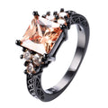 Women Champagne Square Ring(November Birthstone) - Bamos
