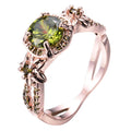 Peridot Flower Ring (August Birthstone) - Bamos