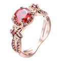 Red Flower Ring (JanuaryBirthstone) - Bamos