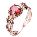 Red Flower Ring (JanuaryBirthstone) - Bamos