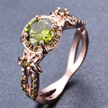 Peridot Flower Ring (August Birthstone) - Bamos