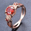 Red Flower Ring (JanuaryBirthstone) - Bamos