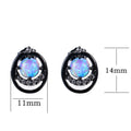 White & Blue Opal Round Stud Earrings - Bamos