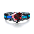 Aquamarine Heart Rings For Women - Bamos