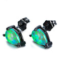 Green/Blue/White Opal Stud Earrings - Bamos