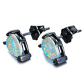 Green/Blue/White Opal Stud Earrings - Bamos