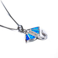 Fish Pendant Necklace (Blue Fire Opal) - Bamos