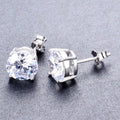 White Diamond Stud Earrings(April Birthstone) - Bamos