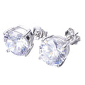 White Diamond Stud Earrings(April Birthstone) - Bamos