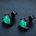 Green/Blue/White Opal Stud Earrings - Bamos
