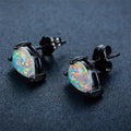Green/Blue/White Opal Stud Earrings - Bamos