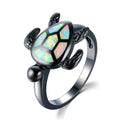 White Opal Turtle Ring - Bamos